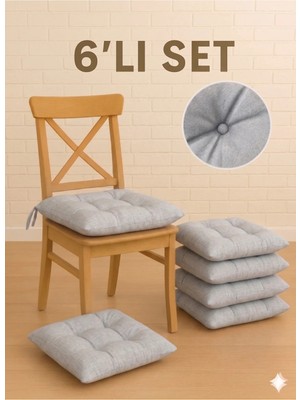 Maison Luré Sandalye Minderi 6’lı Set Konforlu Şık Pofidik