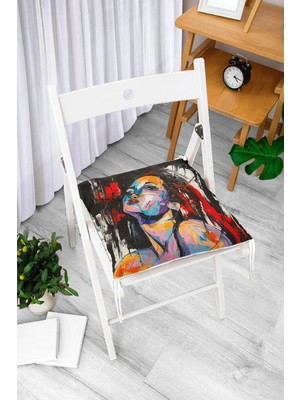Maison Luré Sulu Boya Fashion Women Dijital Baskılı Pofidik Sandalye Minderi