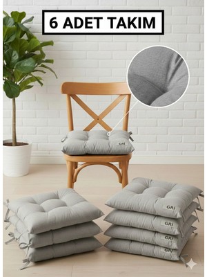 Maison Luré 6 Adet Bağcıklı Sandalye Minderi 40X40