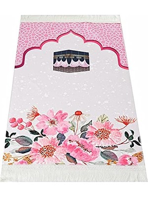 Marmara Avm Çocuk Seccadesi Kabe - Pembe, 82×45 Cm, 110 G, Tesbih Hediyeli