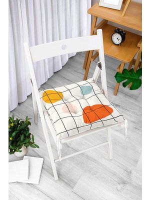 Maison Luré Geometrik Desenli Dijital Baskılı Pofidik Sandalye Minderi