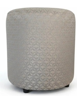 Maison Luré Modern Geometrik Desenli Keten Dokulu Tasarım Puf Puf & Bench