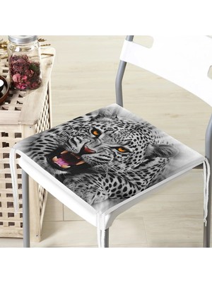 Maison Luré Leopar Desenli Dijital Baskılı Fermuarlı Sandalye Minderi