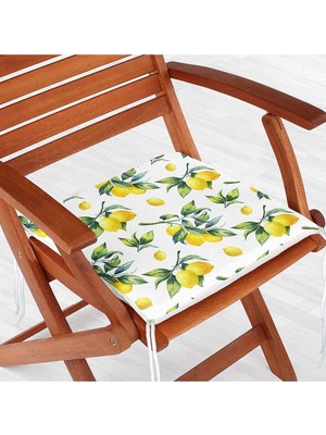 Maison Luré Limon Desenli 3D Modern Fermuarlı Sandalye Minderi