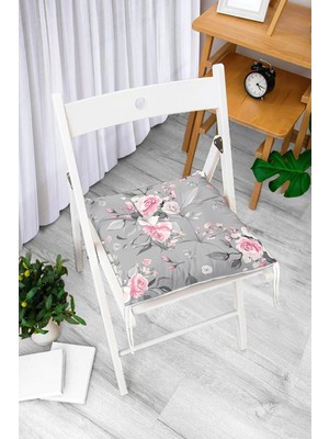 Maison Luré Flamingo Desenli Yaprak Motifli Dijital Baskılı Pofidik Sandalye Minderi
