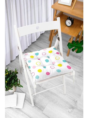 Maison Luré Renkli Puantiyeli Dijital Baskılı Modern Sandalye Minderi