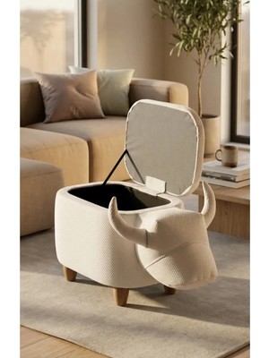 Maison Luré Boğa Figürlü Sandıklı Puf Modelleri Puf & Bench