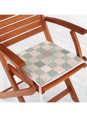 Maison Luré Patchwork Desenli Dijital Baskılı Fermuarlı Sandalye Minderi