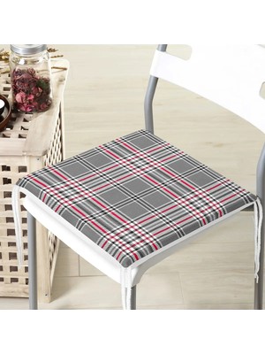 Maison Luré Ekose Desenli Dijital Baskılı Fermuarlı Sandalye Minderi