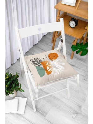 Maison Luré Yaprak Desenli Dijital Baskılı Pofidik Sandalye Minderi