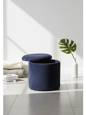 Maison Luré Füme Renk Teddy Kumaş Sandıklı Puf Puf & Bench