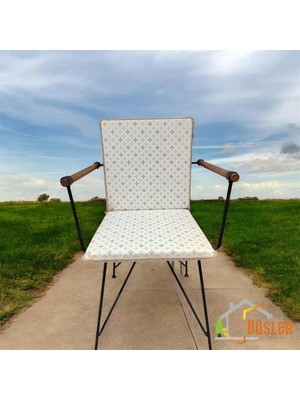 Maison Luré Geometrik Desenli Bej Sandalye Minderi 40*80