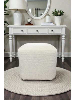 Maison Luré Kare Puf - Bukle Şönil Kumaş - Dekoratif Şık ve Konforlu Puf Puf & Bench
