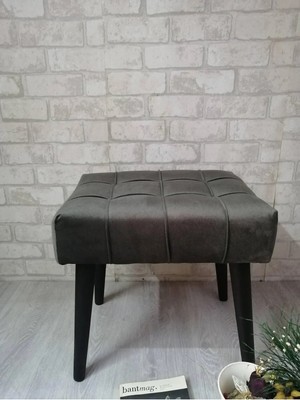 Maison Luré Antrasit Renk Puf Çima Dikiş Spor Model Puf & Bench