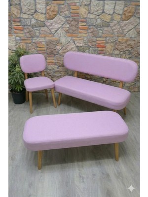 Maison Luré Bambu Pamuk Dekoratif Oturma Takımı Puf & Bench