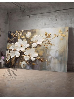 Lexroo Dalında Açmış Manolya Dekoratif Kanvas Tablo 30 x 40