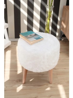 Maison Luré Yuvarlak Peluş Puf Ayak Uzatma Pufu Puf & Bench