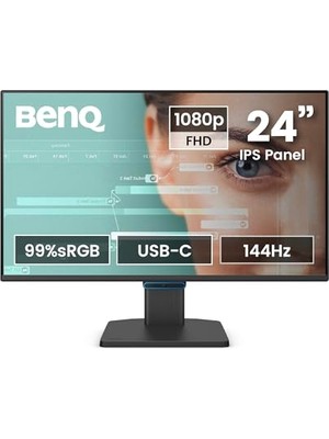 Marmara Avm GW2490C 23,8 Inç 1080P Fhd 144 Hz IPS Eye-Care Ev ve Ofis Monitörü, Usb-C, 1080 x 1920, Visual Optimizer, Titreşimsiz, Düşük Mavi Işık, Süper Hafif Çerçeve, Tüv Sertifikalı