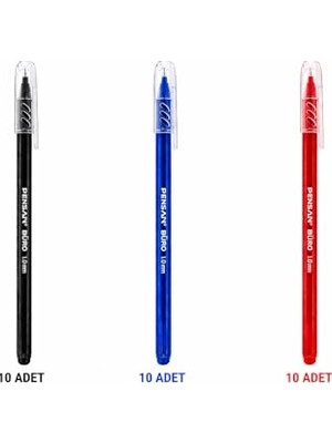 Marmara Avm Kalem, Pensan Büro 2270 Tükenmez 1.0 mm Medium Uç, Mavi, Ofis, Okul ve Kırtasiye Kullanımı Için Akıcı Yazım Kalemi (Siyah 10 - Mavi 10 - Kırmızı 10)