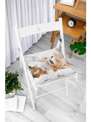 Maison Luré Köpek ve Kedi Desenli Modern Sandalye Minderi