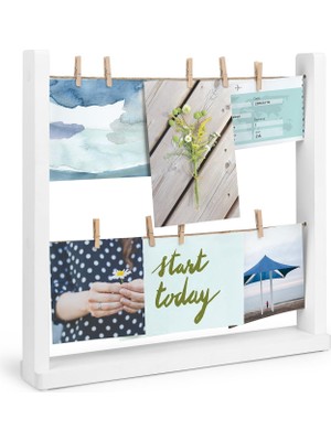 Lexroo 1004415 – 660 Hangit Masa-Foto Tutucu Beyaz, Ahşap, 34.29 x 33,02 x 6.35 cm