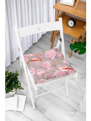 Maison Luré Flamingo Desenli Dijital Baskılı Pofidik Sandalye Minderi