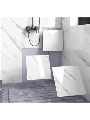 Lexroo Mermer Desenli Yapışkanlı Duvar Paneli 30X30 cm 6 Adet Su Geçirmez Mutfak ve Banyo Sticker