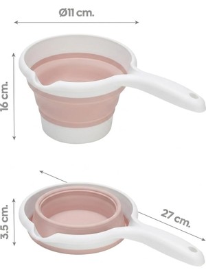 Lexroo Katlanabilir Maşrapa, Katlanır Banyo Maşrapası, Akordiyon Koçero (27CMX17CMX4CM)