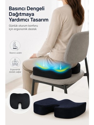 Maison Luré Ergonomik Oturma Minderi Ofis Sandalyesi Araç Koltuğu Sandalye Minderi
