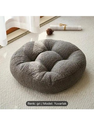 Maison Luré Çok Amaçlı Yuvarlak Bohem Pelüş Dekoratif Yer Minderi Puf Puf & Bench