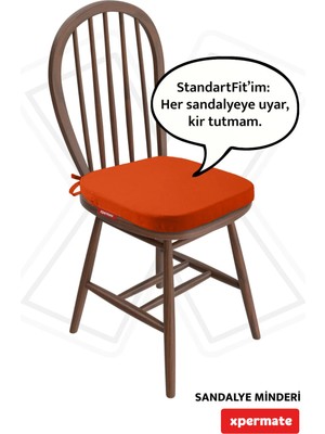 Maison Luré Sandalye Minderi 42X42 cm Fermuarlı Bağcıklı Yıkanabilir Oval Su Yağ Itici