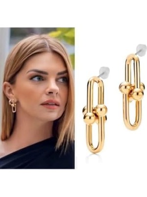Marmara Avm Altın Kaplama Tiffany Sallantılı Küpe, Tek Ebat, Tifany, Gold, Kadın