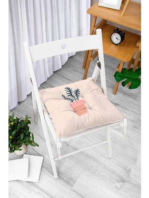 Maison Luré Yaprak Desenli Dijital Baskılı Pofidik Sandalye Minderi