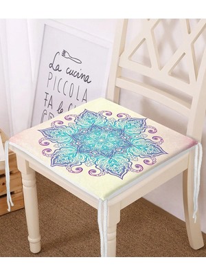 Maison Luré Modern Fermuarlı Mandala Çizimli Sandalye Minderi