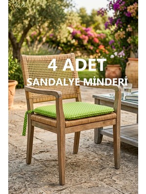 Maison Luré Bağcıklı Özel Dikişli Süngerli Pamuklu Kumaş Sandalye Minderi