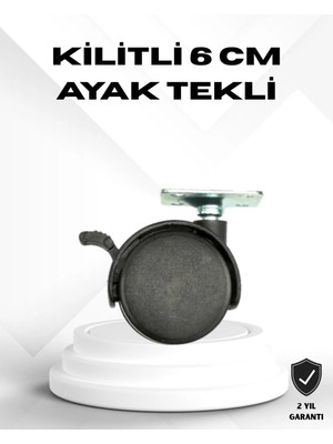 Maison Luré 6 cm Kilitli Tekli Döner Tekerlek Masa Ayağı Sandalye Minderi