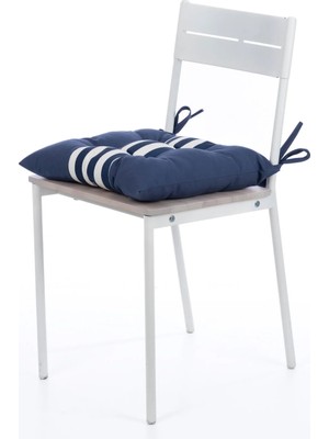 Maison Luré Lacivert Çizgili 45X45 Minder Sandalye Minderi