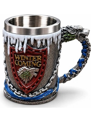 Marsilyan Game Of Thrones Tasarımlı 3D Paslanmaz Çelik Kupa Bardak ALK6507
