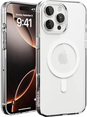 Marmara Avm Kılıf; Apple iPhone 14 Pro Max Için Magsafe ile Uyumlu, Manyetik Şeffaf Kılıf, Sararma Karşıtı Koruyucu, Darbeye Dayanıklı Şeffaf Kristal Kapak
