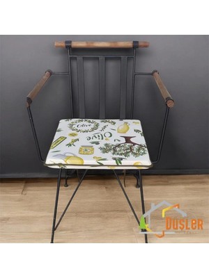 Maison Luré 40X40 Zeytin Ağacı Desenli Su ve Leke Itici Yeşil Sandalye Minderi
