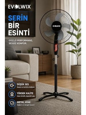 Marmara Avm 16'' Inç Siyah Ayaklı Vantilatör