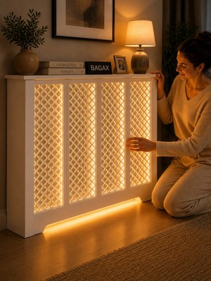 Maison Luré **led Işıklı ** Petek Kaplama, Beyaz Renk,iç Ölçü 76 cm Dış Ölçü 80 cm Pete Dresuar