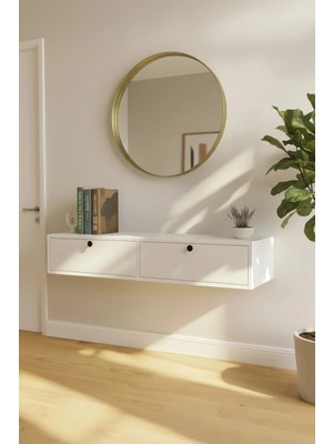 Maison Luré Modern Beyaz 2 Kapaklı Dresuar Dekoratif Antre & Salon Mobilya 100 cm