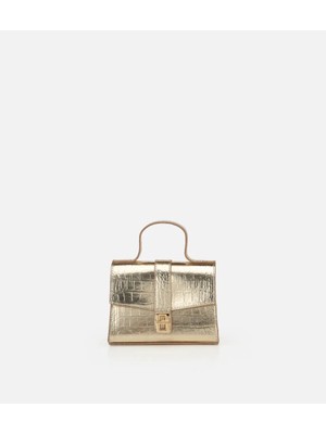 Hotiç 03CAH331450A540 KADIN Gold Kroko Detaylı Mini(Çapraz) Çanta