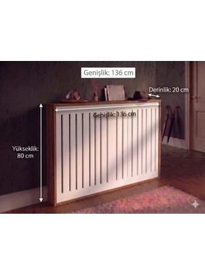 Maison Luré Kalorifer Petek Önü Kapatma, Iç Ölçü 136 cm Mobilya, Petek Kaplama, Dresuar