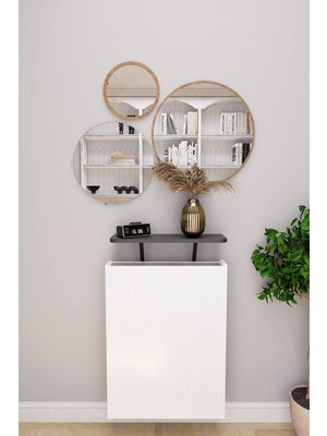 Maison Luré Soravel Petek Üstü Uçan Raf 60 x 18 cm Antrasit Dresuar