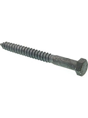Marmara Avm 9057073 Hex Lag Vidalar, 1/2 Inç x 5 In., A307 Grade A Sıcak Daldırma Galvanizli Çelik, 25 Paket