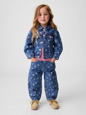 Gap Kız Bebek Mavi Çiçekli Horseshoe Jean Pantolon
