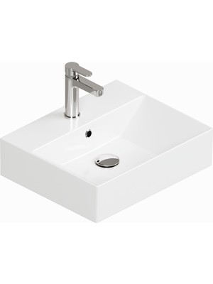 Isvea Sistema Z Tezgah Üstü Kare Lavabo 50 X 42 cm Beyaz Seramik