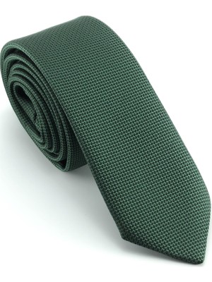Pierroni Yeşil Oxford Desen Slim Kravat Microfiber Kumaş ile Şık ve Modern Tasarım